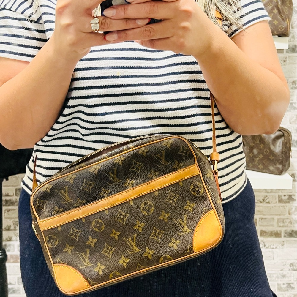 Louis Vuitton Monogram Trocafero Crossbody Bag in Brown and Tan